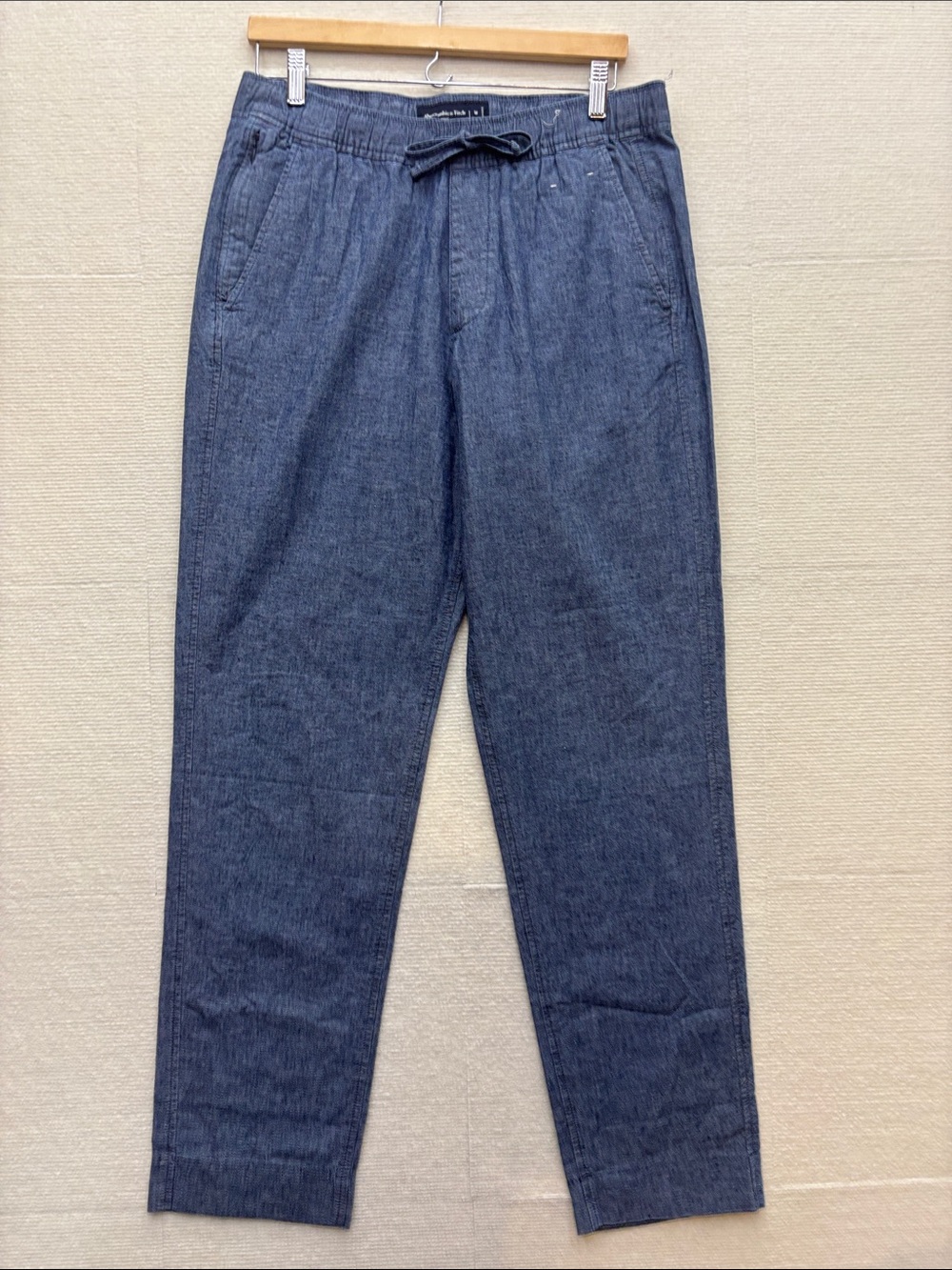 Abercrombie & Fitch | Navy Blue Drawstring Tapered Pants loose medium long